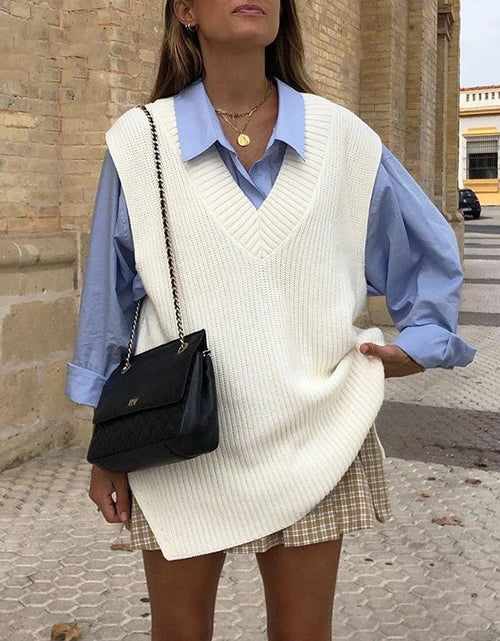 Load image into Gallery viewer, V-neck Knitted Sleeveless Vest - Idealic life