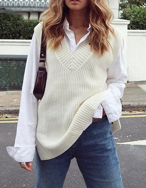 Load image into Gallery viewer, V-neck Knitted Sleeveless Vest - Idealic life