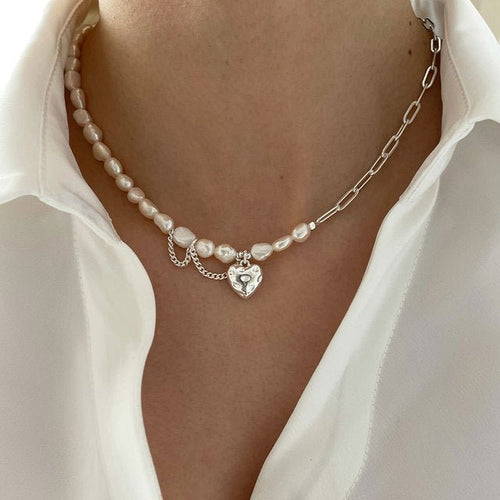 Load image into Gallery viewer, Asymmetry Chain Pearls Necklace - Idealic life
