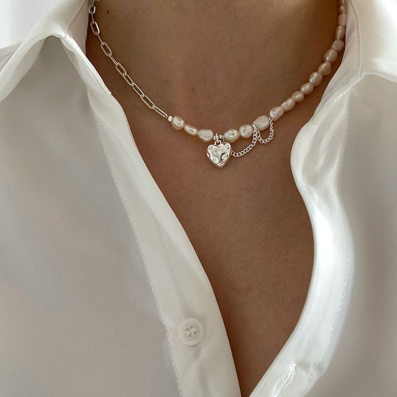 Asymmetry Chain Pearls Necklace - Idealic life