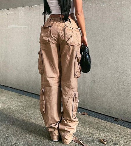 Cargo Solid Baggy Pants - Idealic life