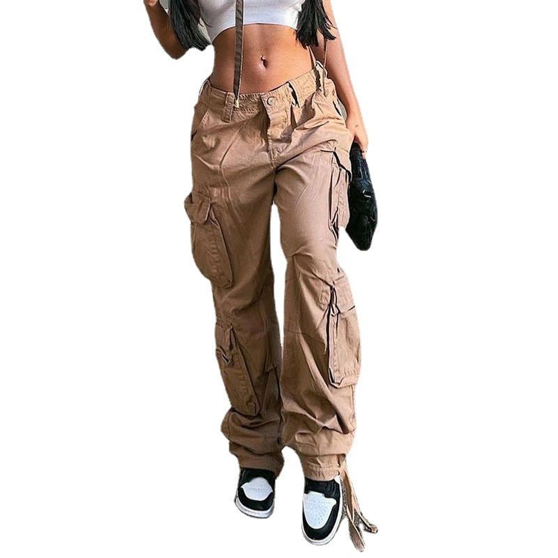 Cargo Solid Baggy Pants - Idealic life