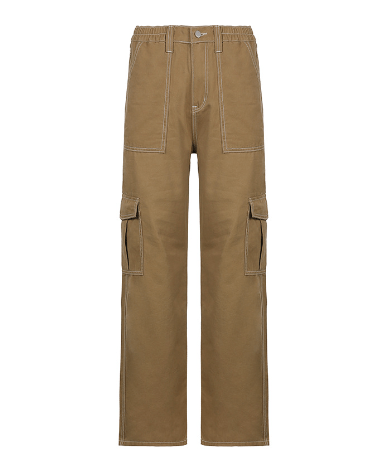 Cargo Solid Baggy Pants - Idealic life