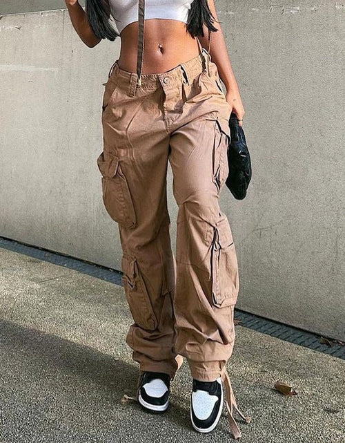 Load image into Gallery viewer, Cargo Solid Baggy Pants - Idealic life
