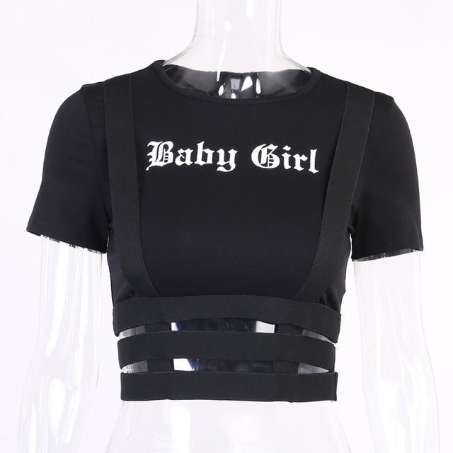 Crop Top O-Neck T-shirt - Idealic life