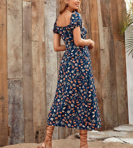 Floral Split Dress - Idealic life