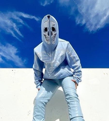 Skull Rhinestone Hoodie - Idealic life