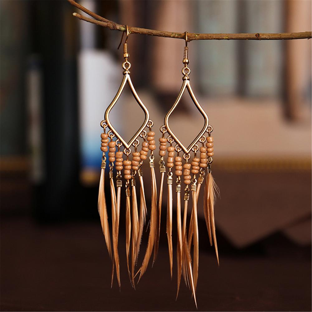 Tassels Feather Earrings - Idealic life