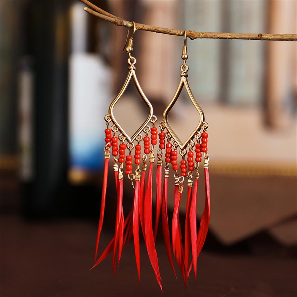 Tassels Feather Earrings - Idealic life