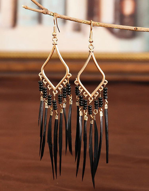 Load image into Gallery viewer, Tassels Feather Earrings - Idealic life
