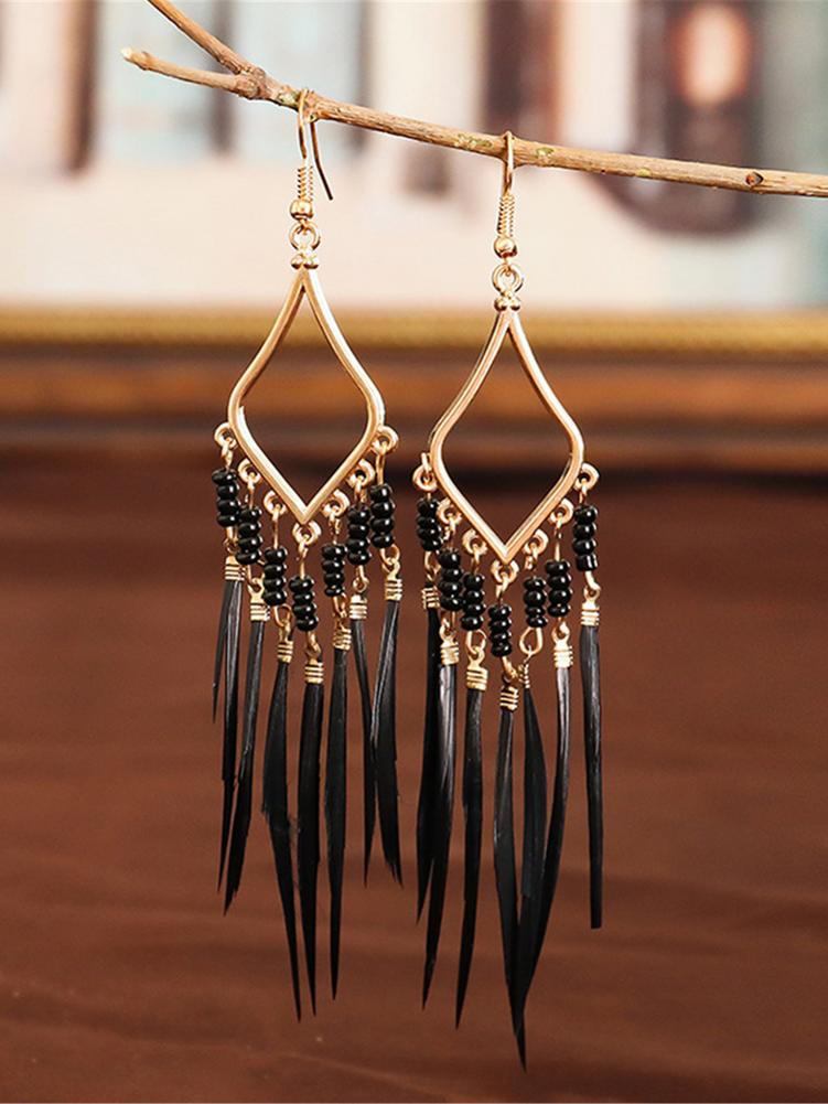 Tassels Feather Earrings - Idealic life