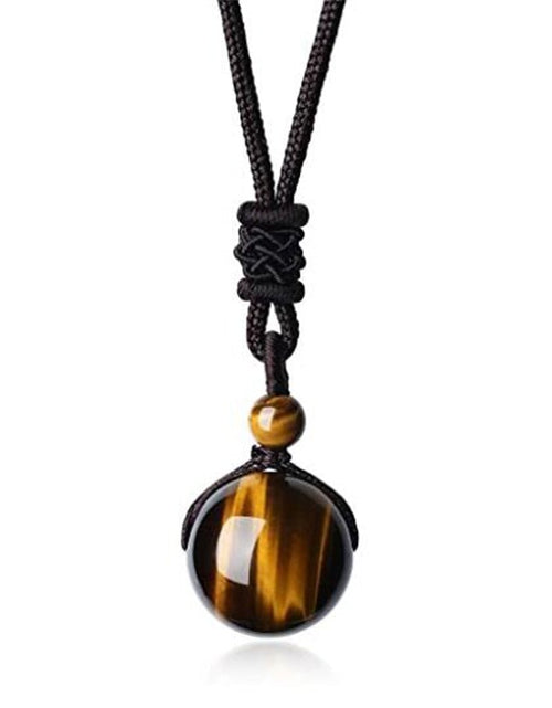 Load image into Gallery viewer, Tiger Eye Stone Pendant Necklace - Idealic life
