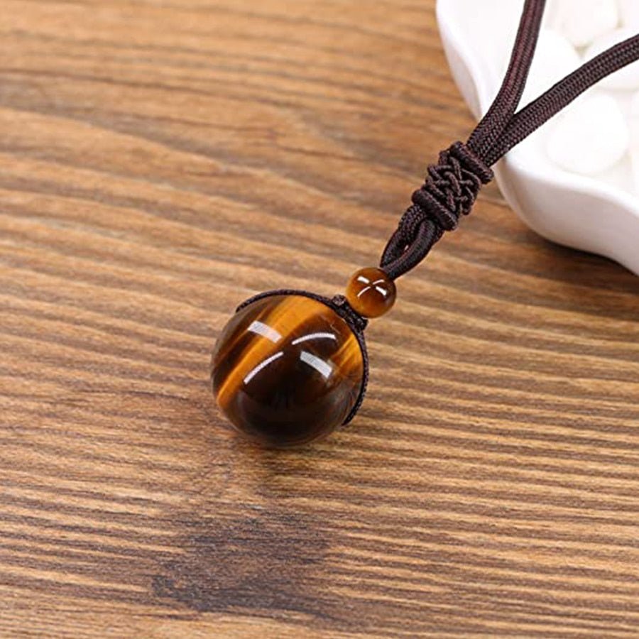 Tiger Eye Stone Pendant Necklace - Idealic life