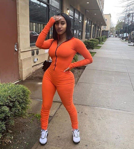 Turtleneck Gloved Sleeve Jumpsuits - Idealic life