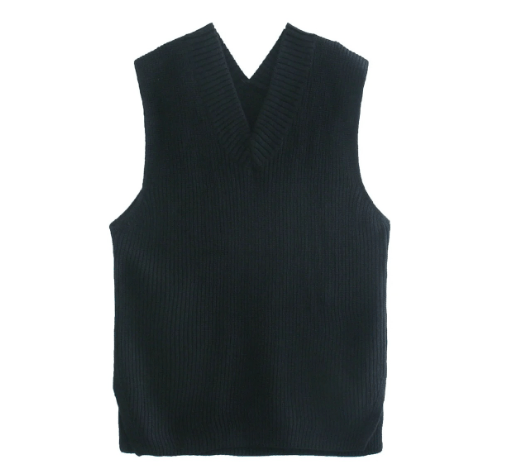 V-neck Knitted Sleeveless Vest - Idealic life