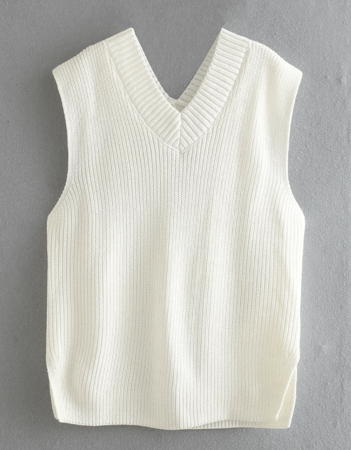 Load image into Gallery viewer, V-neck Knitted Sleeveless Vest - Idealic life
