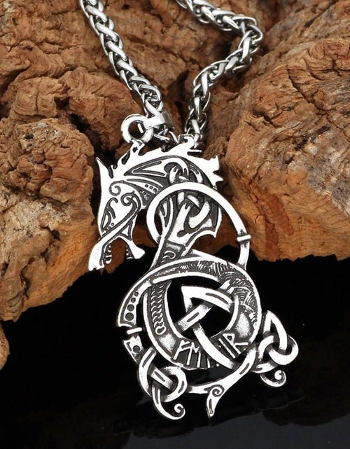 Load image into Gallery viewer, Viking Dragon Pendant Necklace - Idealic life
