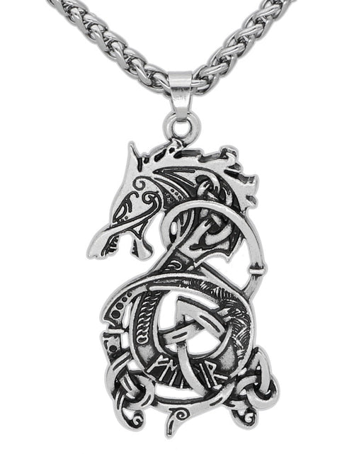 Load image into Gallery viewer, Viking Dragon Pendant Necklace - Idealic life
