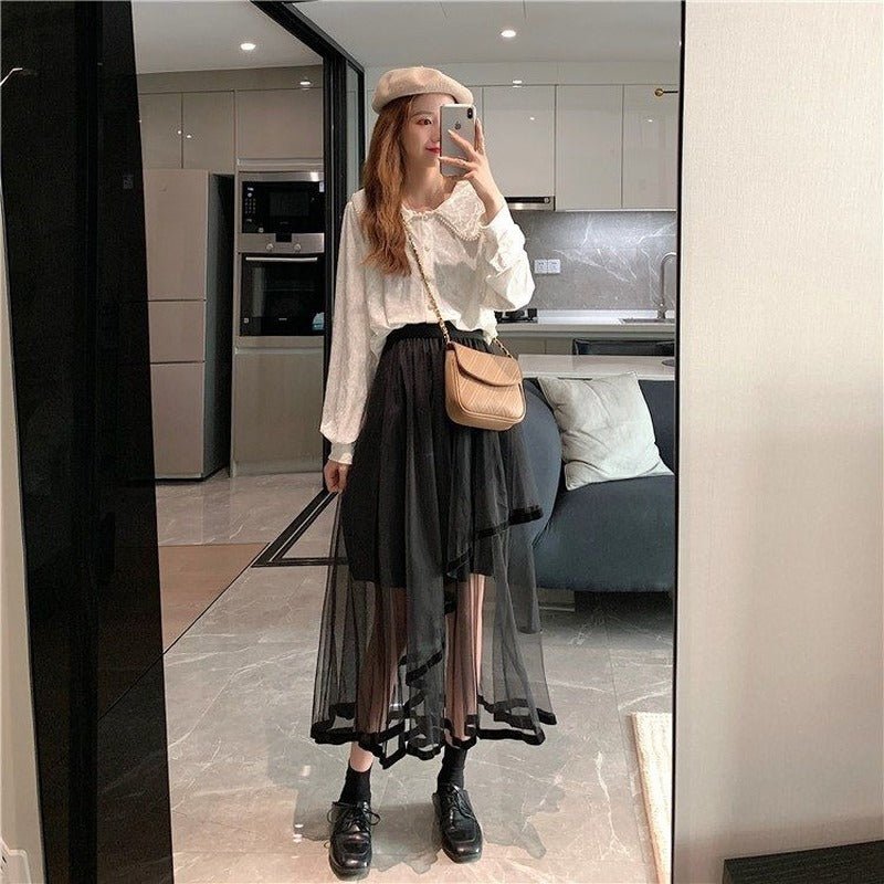 Women Solid Korean Style Women Skirt - Idealic life