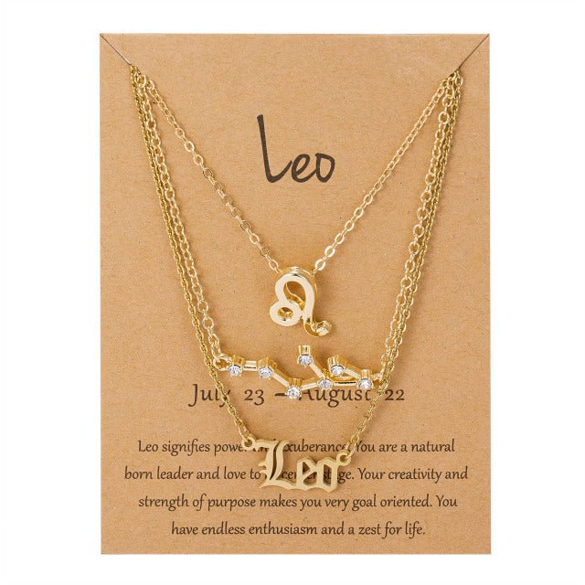 Zodiac Sign Pendant Necklace - Idealic life