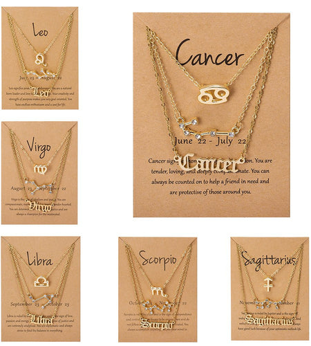 Zodiac Sign Pendant Necklace - Idealic life