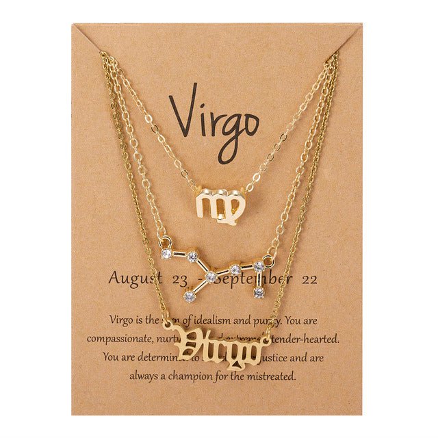 Zodiac Sign Pendant Necklace - Idealic life