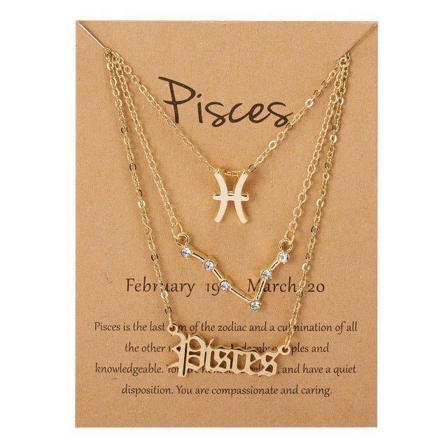 Zodiac Sign Pendant Necklace - Idealic life