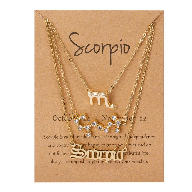 Zodiac Sign Pendant Necklace - Idealic life